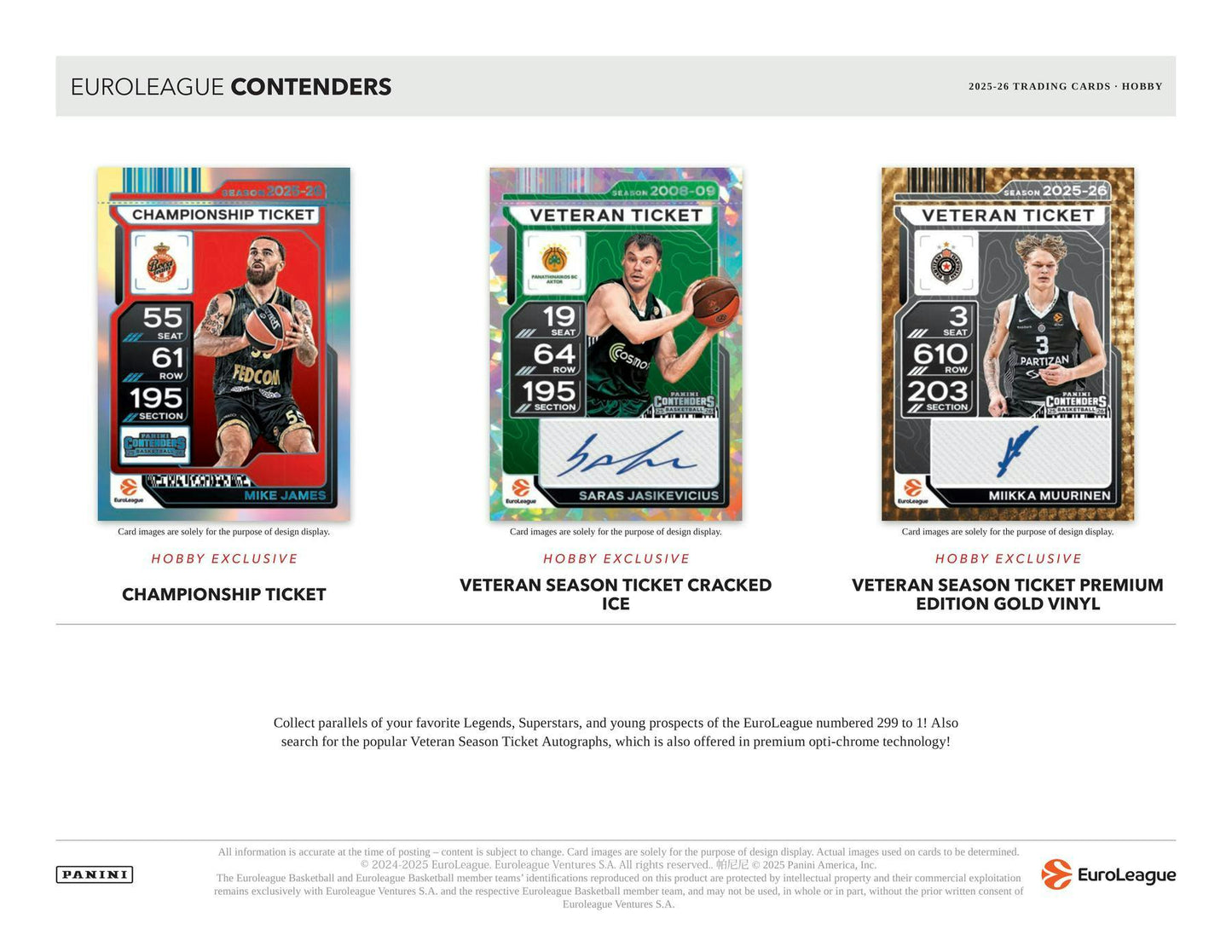 2025/26 Panini Contenders EuroLeague Basketball Hobby Box | Columbia Sports Cards - Columbia Hobby - Sports Card Boxes - Toploaders - Card Savers