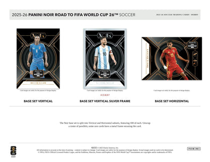 2025/26 Panini Noir Road to FIFA World Cup Soccer Hobby Box | Columbia Sports Cards - Columbia Hobby - Sports Card Boxes - Toploaders - Card Savers