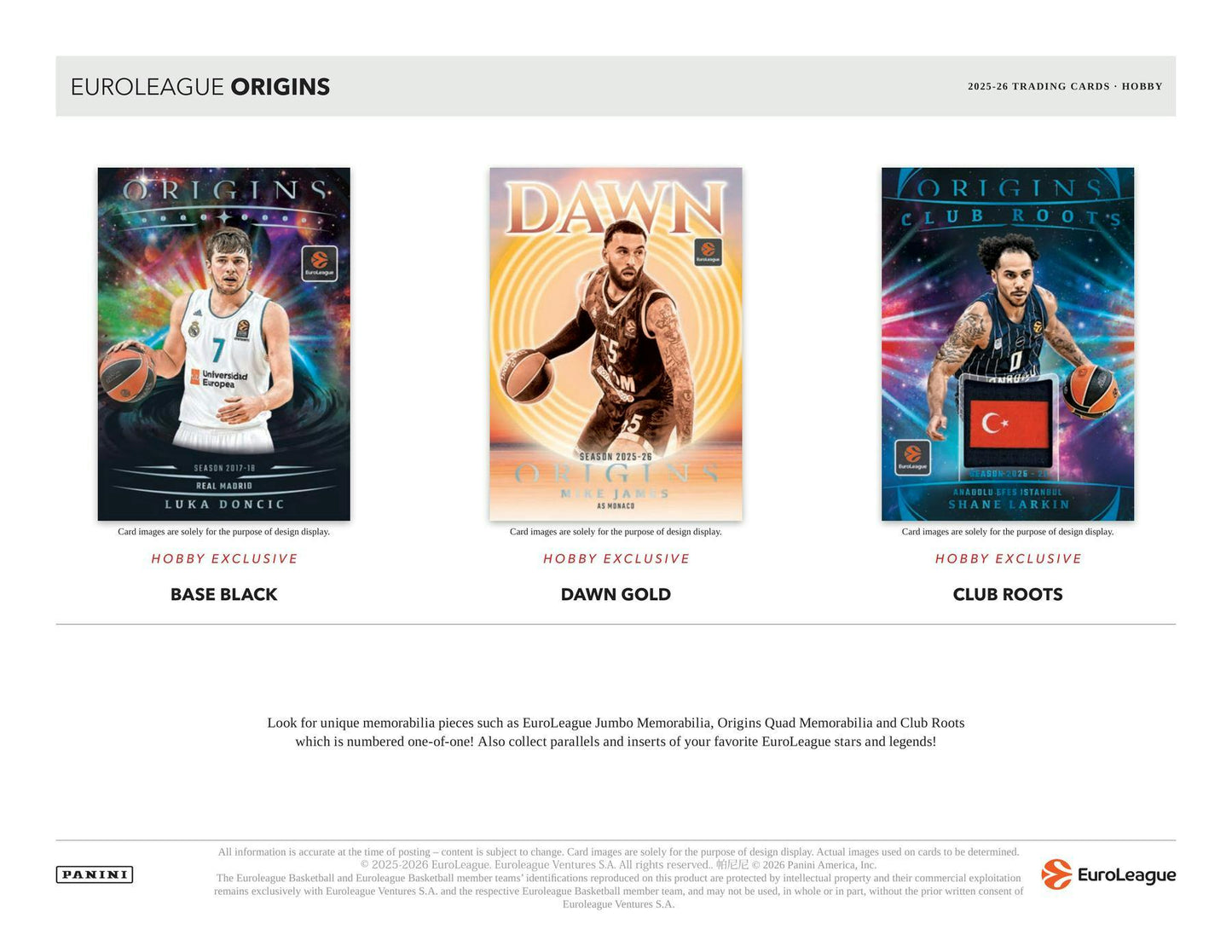 2025/26 Panini Origins EuroLeague Basketball Hobby Box | Columbia Sports Cards - Columbia Sports Cards