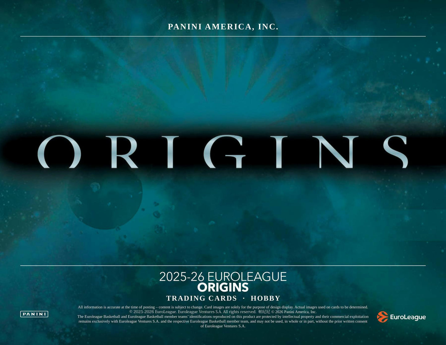 2025/26 Panini Origins EuroLeague Basketball Hobby Box | Columbia Sports Cards - Columbia Sports Cards