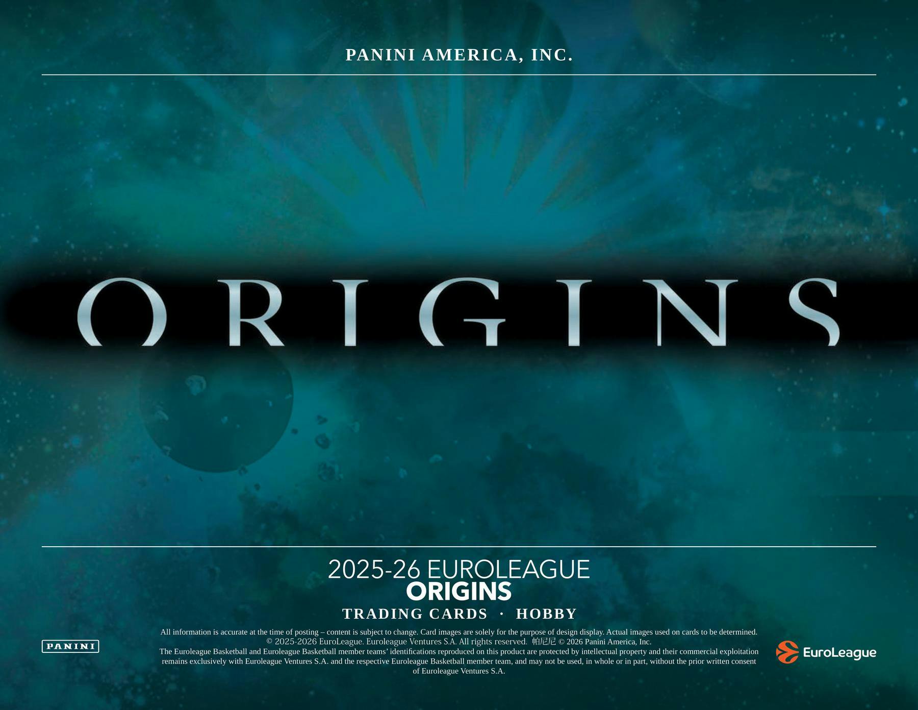 2025/26 Panini Origins EuroLeague Basketball Hobby Box | Columbia Sports Cards - Columbia Sports Cards