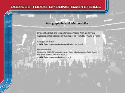 2025/26 Topps Chrome Basketball 7 - Pack Blaster Box | Columbia Sports Cards - Columbia Hobby - Sports Card Boxes - Toploaders - Card Savers