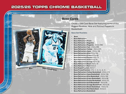 2025/26 Topps Chrome Basketball 7 - Pack Blaster Box | Columbia Sports Cards - Columbia Hobby - Sports Card Boxes - Toploaders - Card Savers