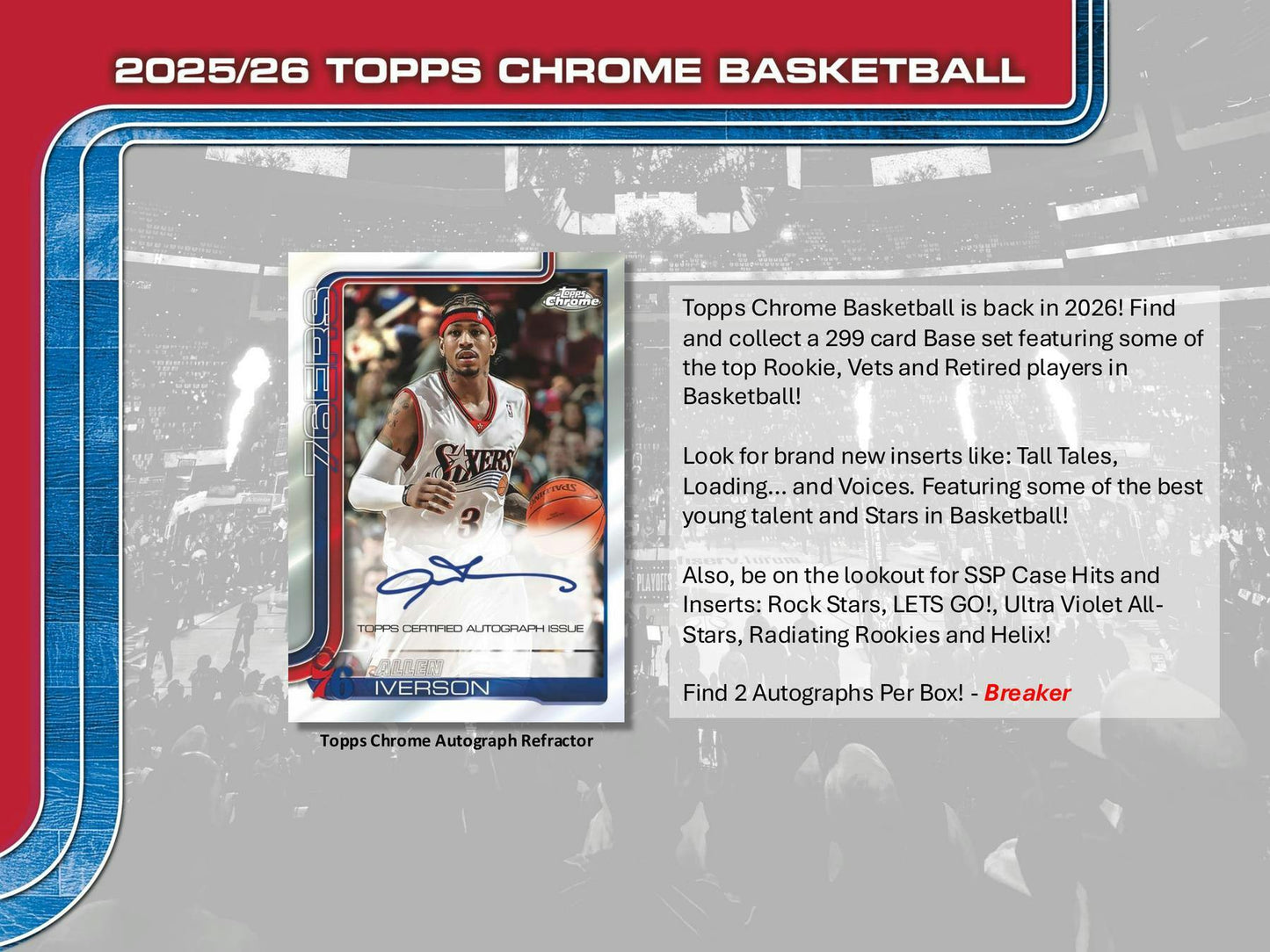 2025/26 Topps Chrome Basketball Breaker Delight Box | Columbia Sports Cards - Columbia Hobby - Sports Card Boxes - Toploaders - Card Savers