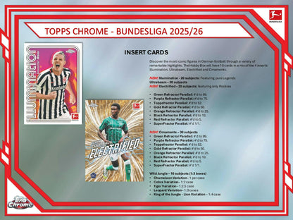 2025/26 Topps Chrome Bundesliga Soccer Hobby Box | Columbia Sports Cards - Columbia Hobby - Sports Card Boxes - Toploaders - Card Savers