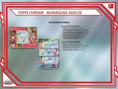 2025/26 Topps Chrome Bundesliga Soccer Hobby Box | Columbia Sports Cards - Columbia Hobby - Sports Card Boxes - Toploaders - Card Savers