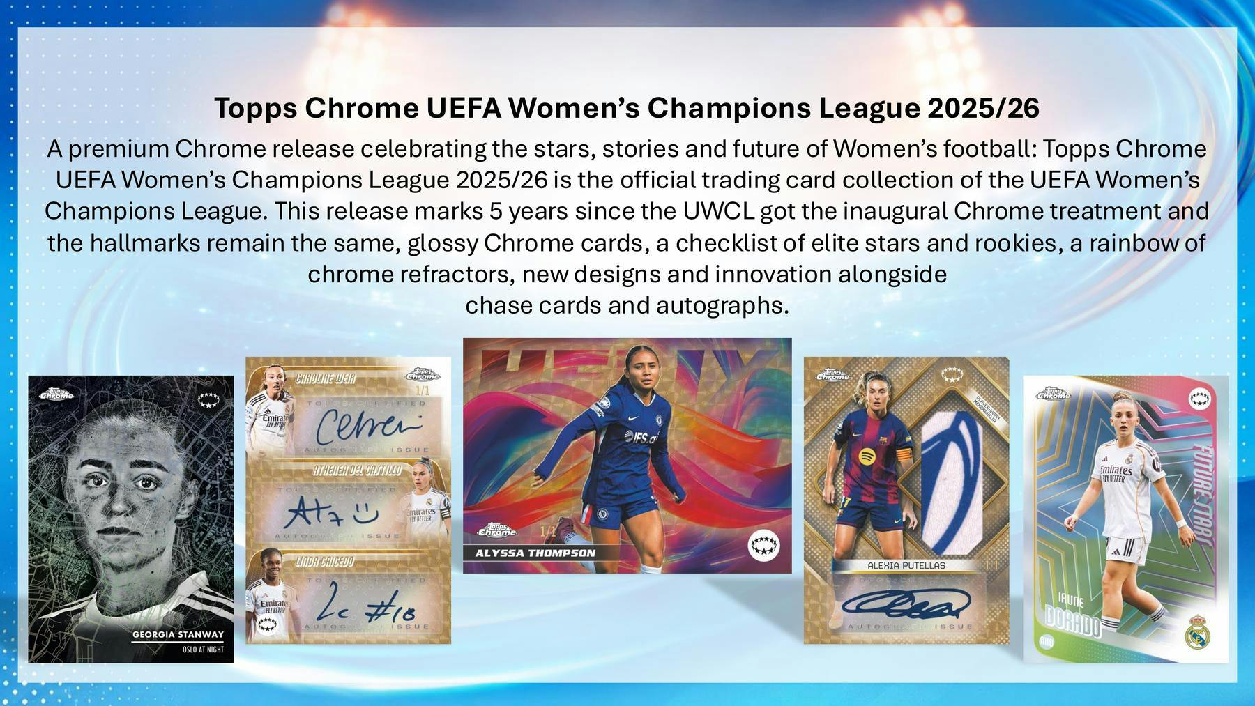 2025/26 Topps Chrome Women's UEFA Champions League Soccer Hobby Box | Columbia Sports Cards - Columbia Sports Cards
