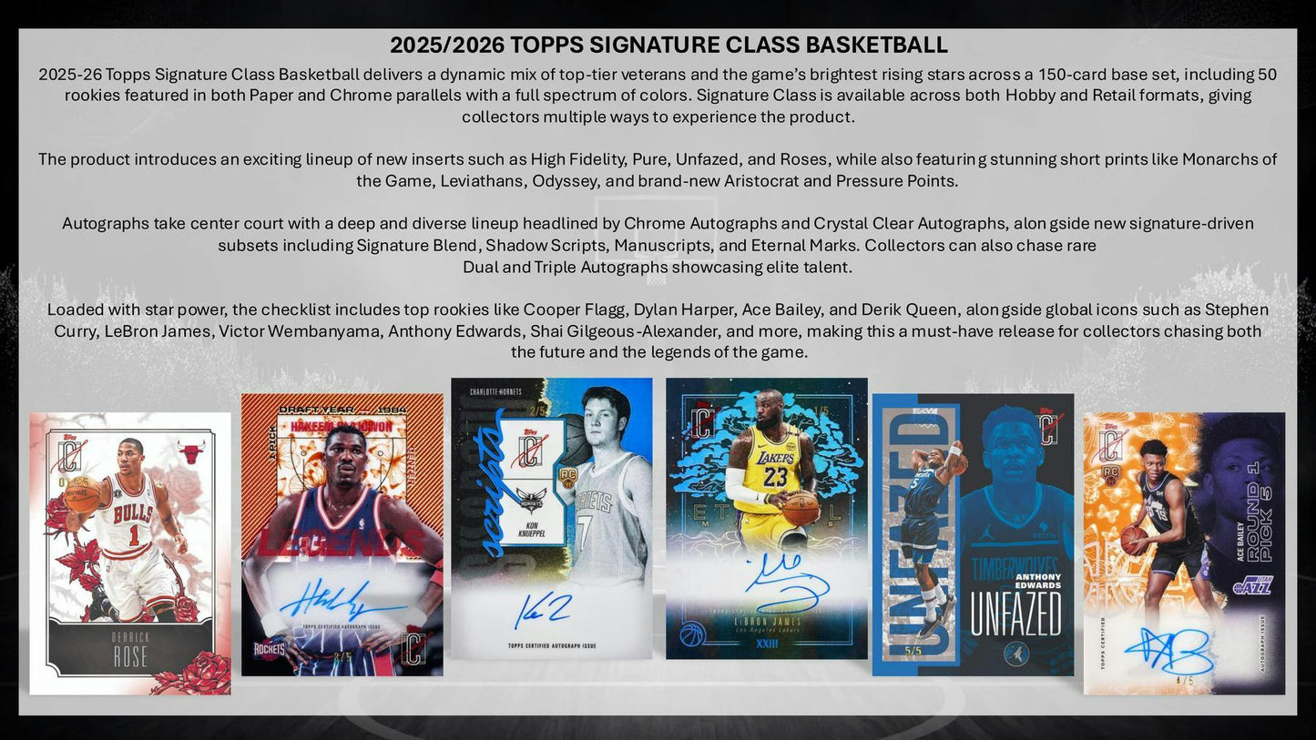 2025/26 Topps Signature Class Basketball Mega Box | Columbia Sports Cards - Columbia Sports Cards