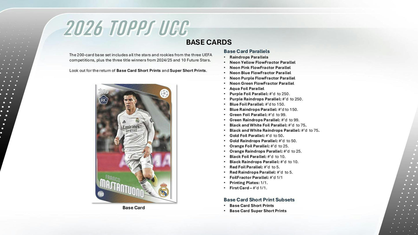 2025/26 Topps UEFA Club Competitions Soccer Hobby Box | Columbia Sports Cards - Columbia Hobby - Sports Card Boxes - Toploaders - Card Savers