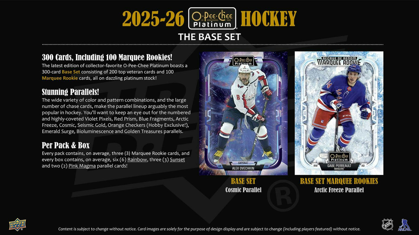 2025/26 Upper Deck O - Pee - Chee Platinum Hockey Hobby Box - Columbia Hobby - Sports Card Boxes - Toploaders - Card Savers