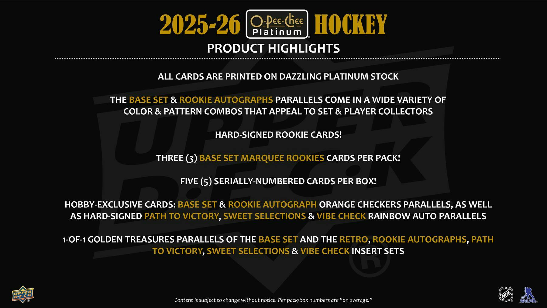 2025/26 Upper Deck O - Pee - Chee Platinum Hockey Hobby Box - Columbia Hobby - Sports Card Boxes - Toploaders - Card Savers