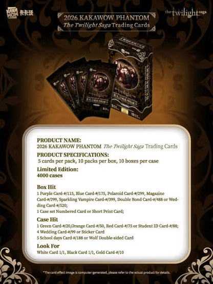2026 KAKAWOW PHANTOM The Twilight Saga Trading Cards Box | Columbia Sports Cards | Columbia Hobby - Sports Card Boxes - Toploaders - Card Savers.