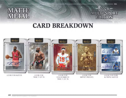 2026 Wild Card Matte Metal Multi-Sport Edition Hobby Box | Columbia Sports Cards | Columbia Hobby - Sports Card Boxes - Toploaders - Card Savers.