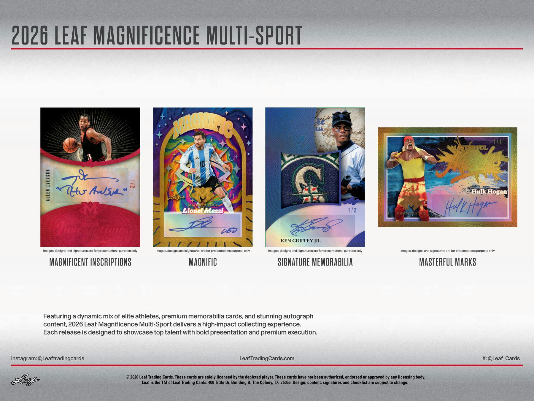 2026 Leaf Magnificence Multi - Sport Hobby Box | Columbia Sports Cards - Columbia Hobby - Sports Card Boxes - Toploaders - Card Savers
