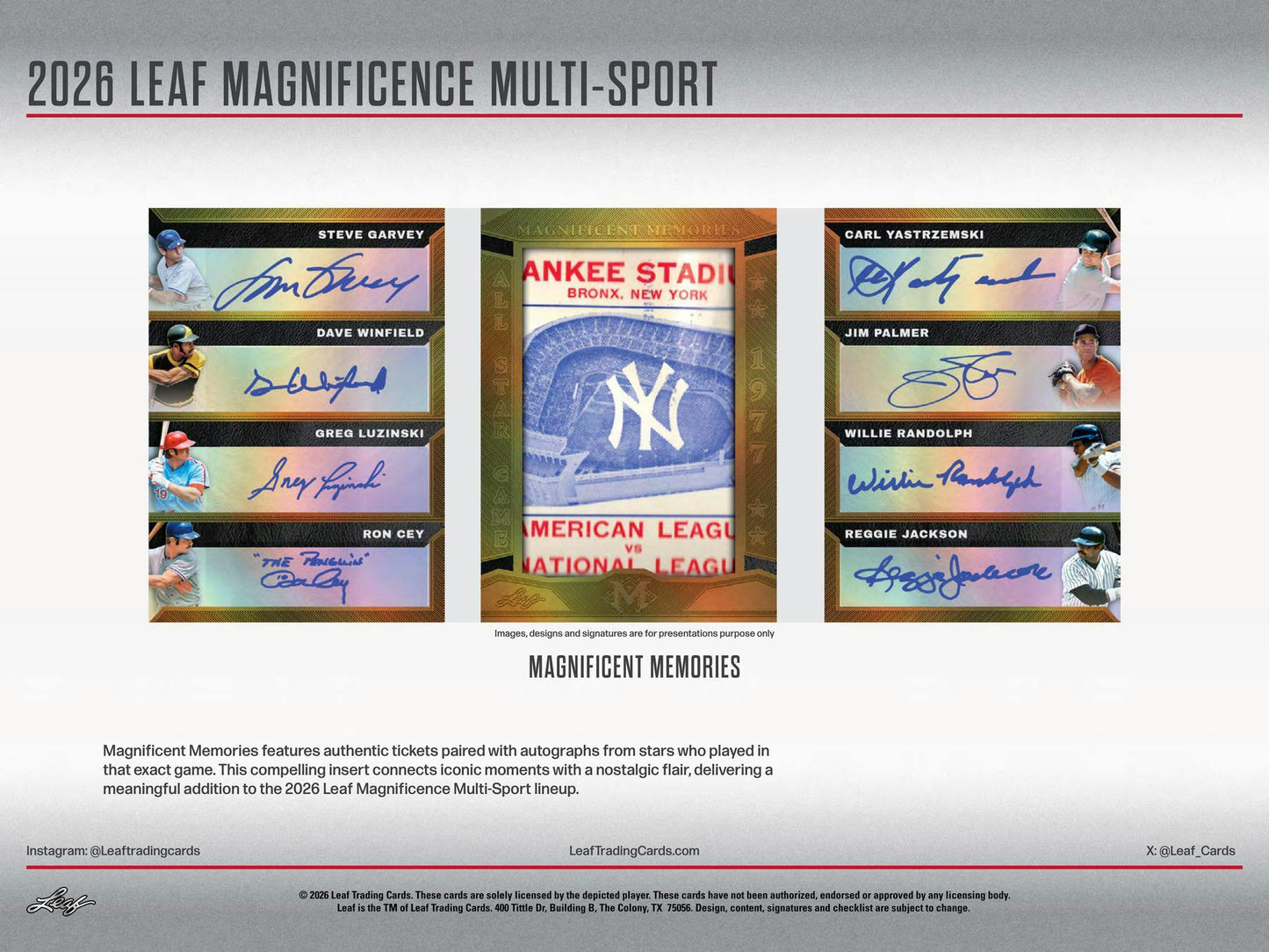 2026 Leaf Magnificence Multi - Sport Hobby Box | Columbia Sports Cards - Columbia Hobby - Sports Card Boxes - Toploaders - Card Savers
