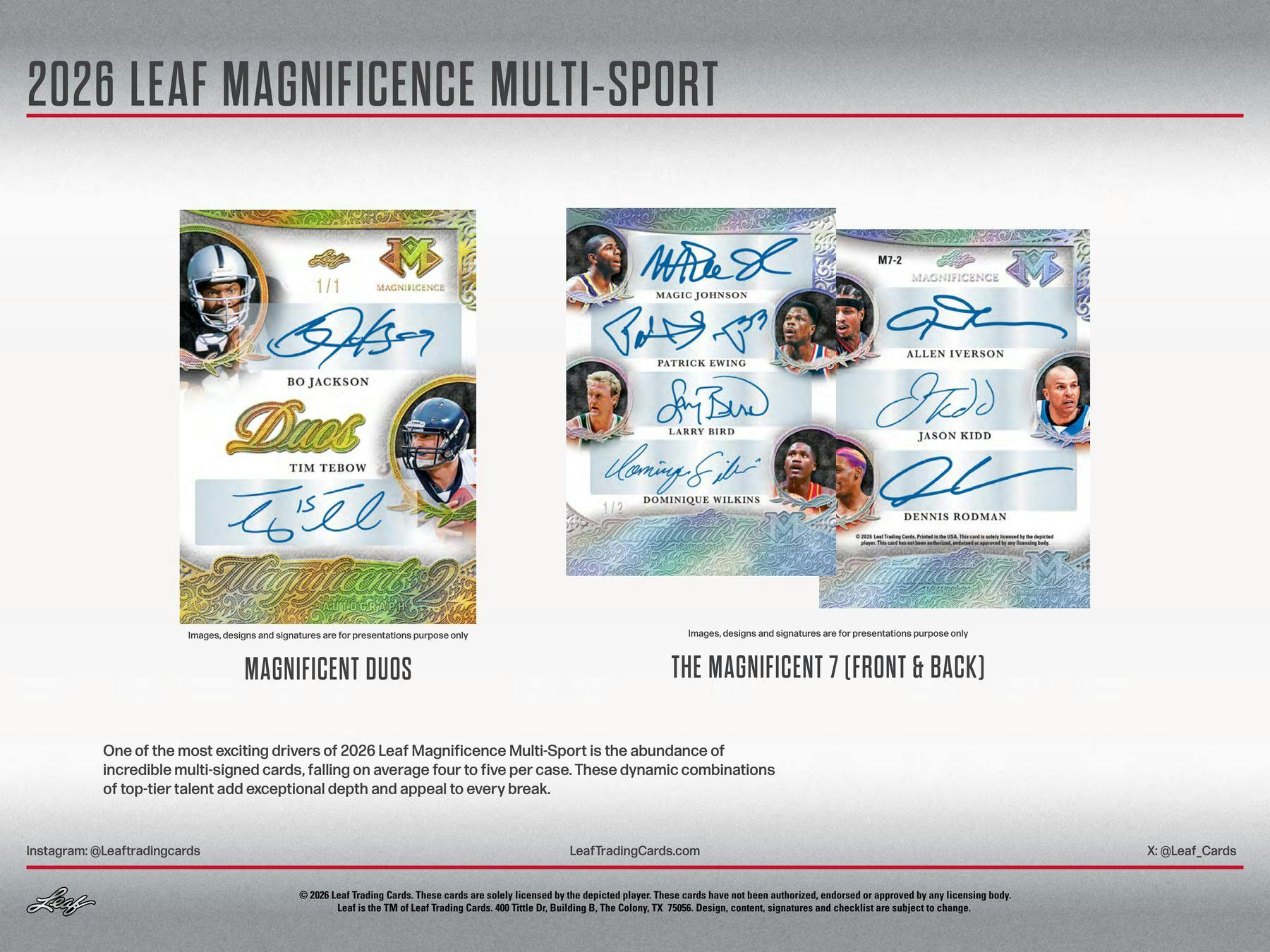 2026 Leaf Magnificence Multi - Sport Hobby Box | Columbia Sports Cards - Columbia Hobby - Sports Card Boxes - Toploaders - Card Savers