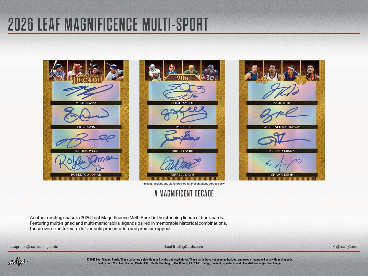 2026 Leaf Magnificence Multi - Sport Hobby Box | Columbia Sports Cards - Columbia Hobby - Sports Card Boxes - Toploaders - Card Savers