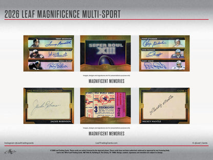 2026 Leaf Magnificence Multi - Sport Hobby Box | Columbia Sports Cards - Columbia Hobby - Sports Card Boxes - Toploaders - Card Savers
