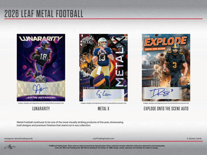 2026 Leaf Metal Football Hobby Jumbo Box | Columbia Sports Cards - Columbia Hobby - Sports Card Boxes - Toploaders - Card Savers