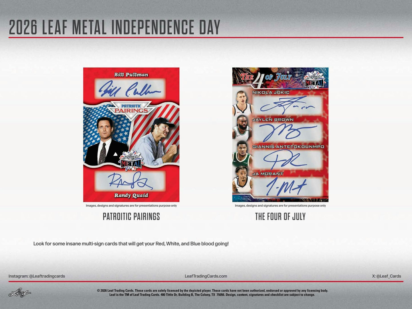 2026 Leaf Metal Independence Day Hobby Box | Columbia Sports Cards - Columbia Sports Cards