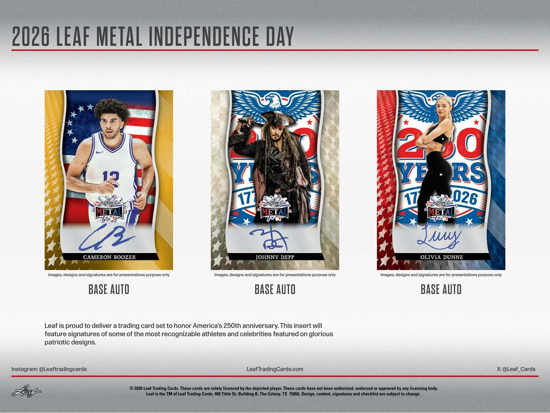 2026 Leaf Metal Independence Day Hobby Box | Columbia Sports Cards - Columbia Sports Cards
