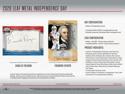 2026 Leaf Metal Independence Day Hobby Box | Columbia Sports Cards - Columbia Sports Cards