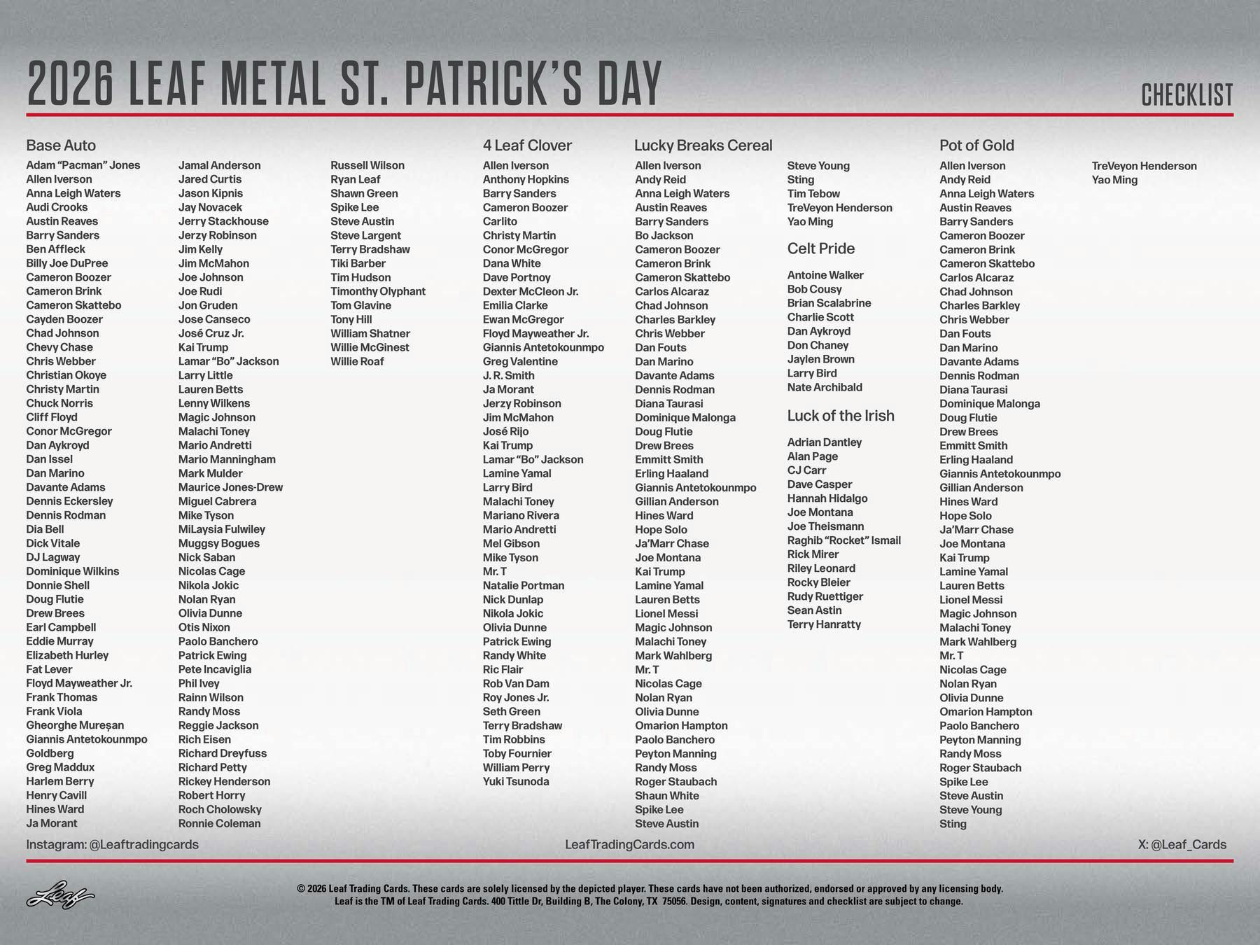 2026 Leaf Metal St. Patrick's Day Hobby Box | Columbia Sports Cards - Columbia Hobby - Sports Card Boxes - Toploaders - Card Savers