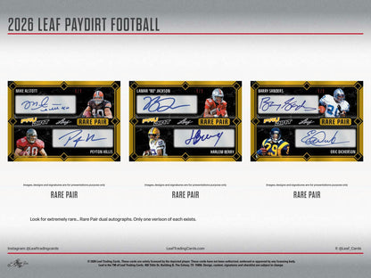 2026 Leaf Paydirt Football Hobby Jumbo Box | Columbia Sports Cards - Columbia Hobby - Sports Card Boxes - Toploaders - Card Savers