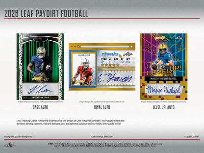 2026 Leaf Paydirt Football Hobby Jumbo Box | Columbia Sports Cards - Columbia Hobby - Sports Card Boxes - Toploaders - Card Savers