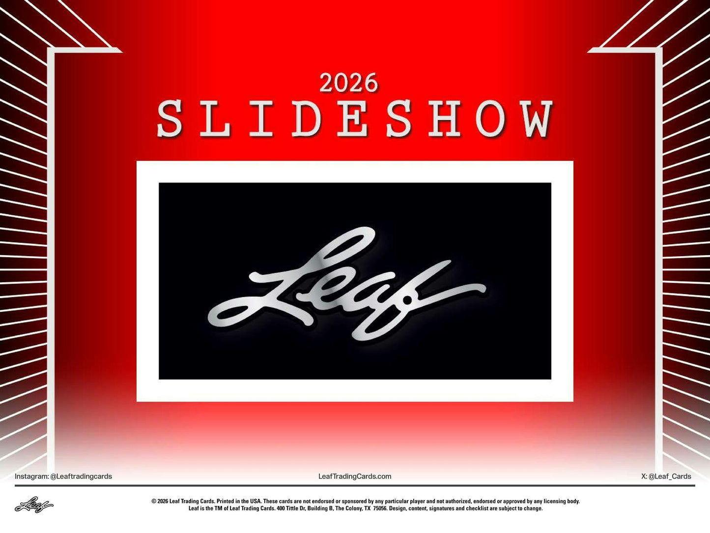 2026 Leaf Slideshow Hobby Box | Columbia Sports Cards - Columbia Hobby - Sports Card Boxes - Toploaders - Card Savers