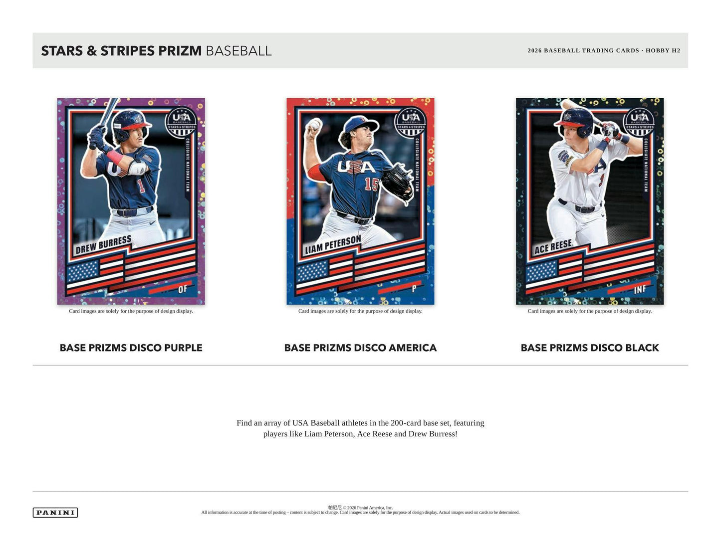 2026 Panini USA Stars & Stripes Prizm Baseball H2 Box | Columbia Sports Cards - Columbia Hobby - Sports Card Boxes - Toploaders - Card Savers