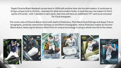 2026 Topps Chrome Black Baseball Hobby Box | Columbia Sports Cards - Columbia Hobby - Sports Card Boxes - Toploaders - Card Savers