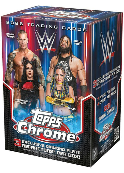2026 Topps Chrome WWE Wrestling Blaster Box | Columbia Sports Cards - Columbia Hobby - Sports Card Boxes - Toploaders - Card Savers