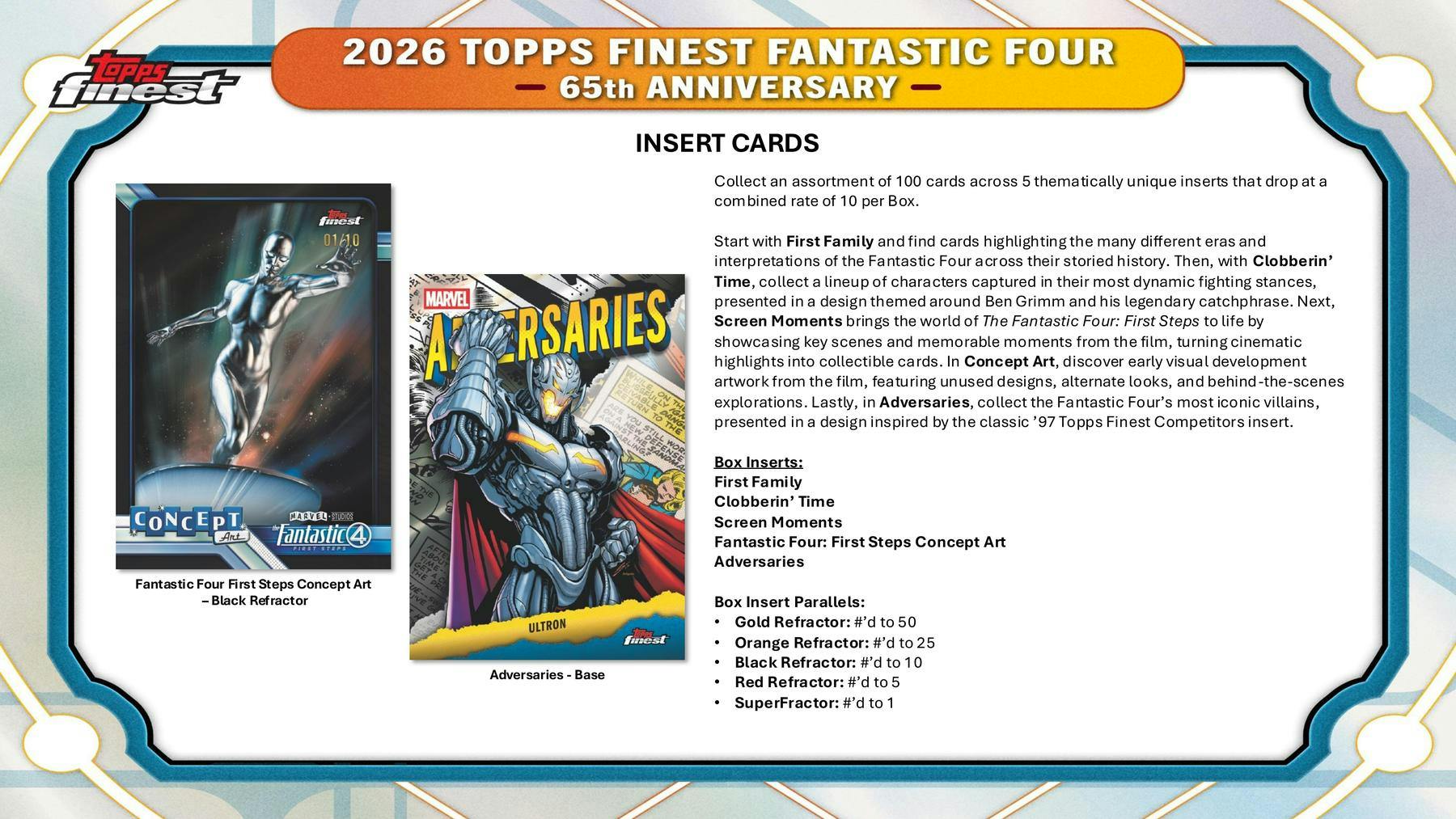 2026 Topps Finest Fantastic Four Hobby Box | Columbia Sports Cards - Columbia Hobby - Sports Card Boxes - Toploaders - Card Savers