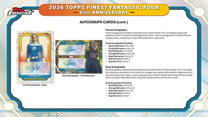 2026 Topps Finest Fantastic Four Hobby Box | Columbia Sports Cards - Columbia Hobby - Sports Card Boxes - Toploaders - Card Savers