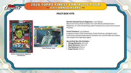 2026 Topps Finest Fantastic Four Hobby Box | Columbia Sports Cards - Columbia Hobby - Sports Card Boxes - Toploaders - Card Savers