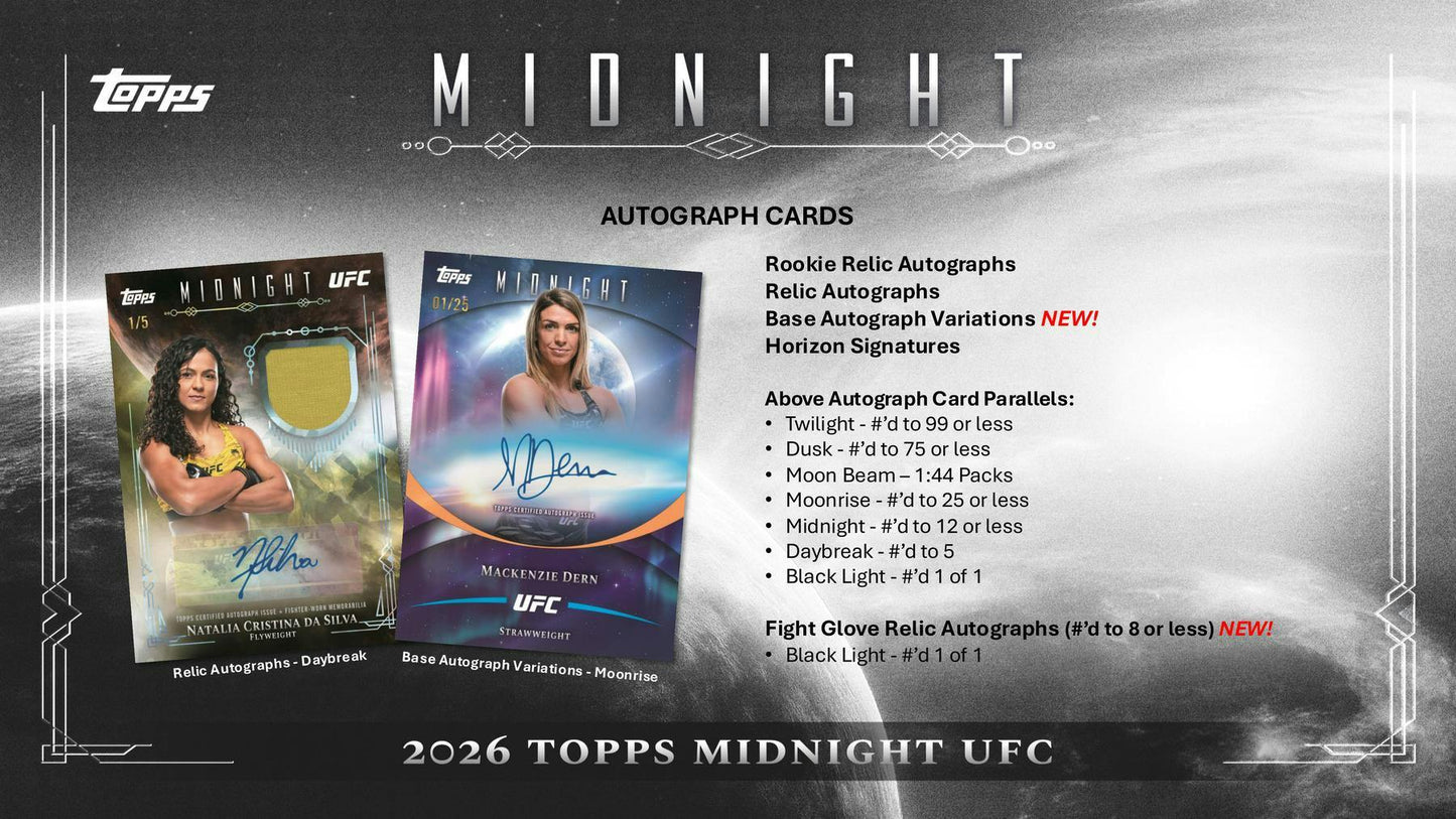 2026 Topps Midnight UFC Hobby Box | Columbia Sports Cards - Columbia Hobby - Sports Card Boxes - Toploaders - Card Savers