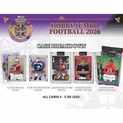 2026 Wild Card 5 - Card Draw Stacked Deck Football Hobby Jumbo Box | Columbia Sports Cards - Columbia Hobby - Sports Card Boxes - Toploaders - Card Savers