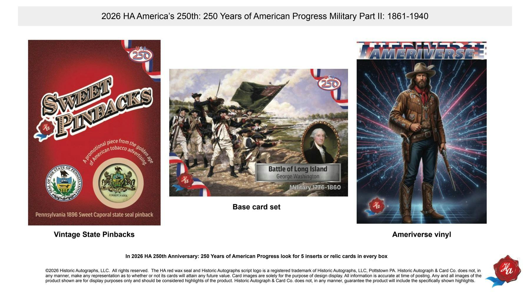 2026 Historic Autographs America's 250th Anniversary Part 2: Military Hobby Box | Columbia Sports Cards | Columbia Hobby - Sports Card Boxes - Toploaders - Card Savers.