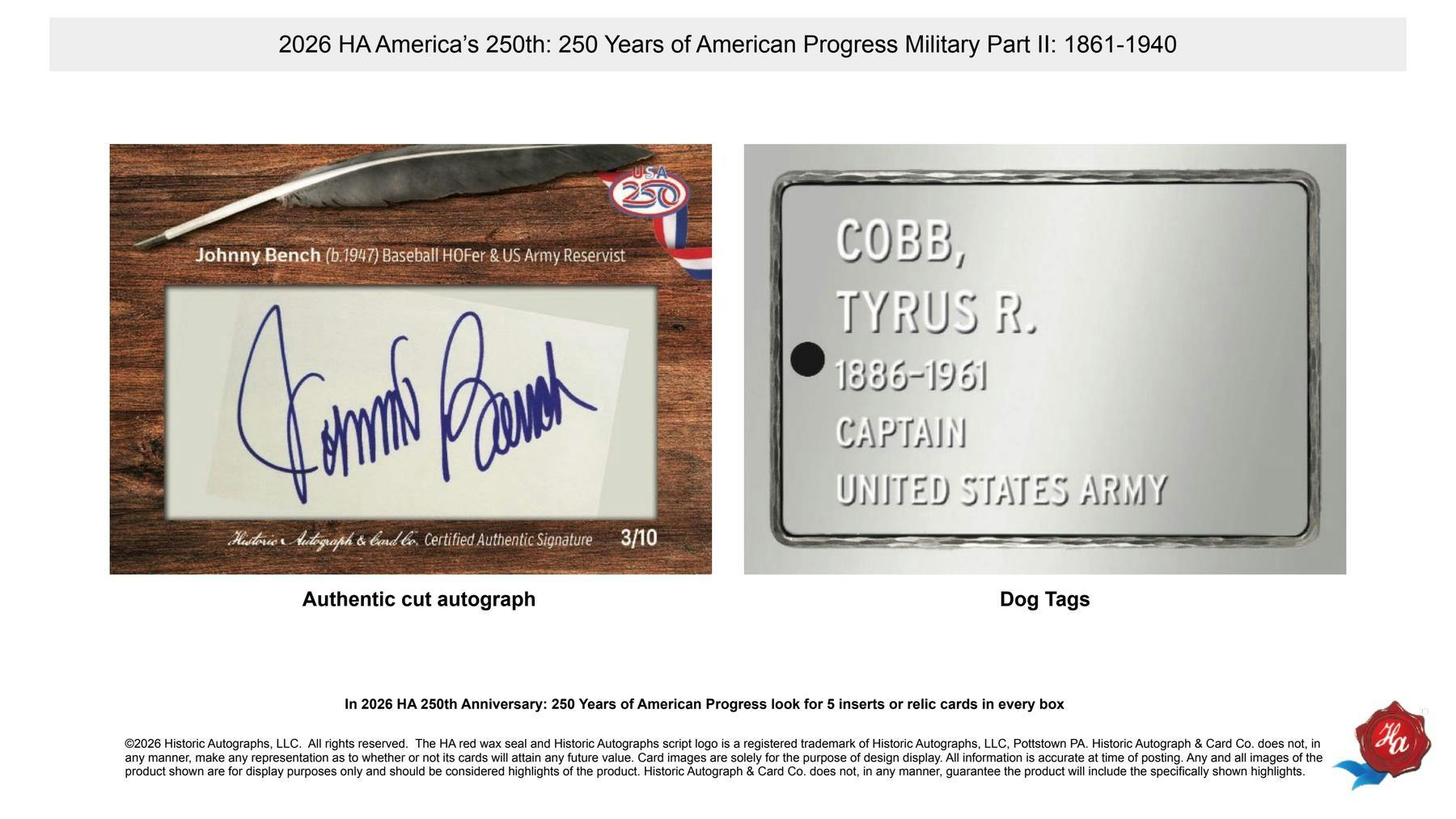 2026 Historic Autographs America's 250th Anniversary Part 2: Military Hobby Box | Columbia Sports Cards | Columbia Hobby - Sports Card Boxes - Toploaders - Card Savers.