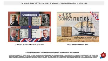 2026 Historic Autographs America's 250th Anniversary Part 2: Military Hobby Box | Columbia Sports Cards | Columbia Hobby - Sports Card Boxes - Toploaders - Card Savers.