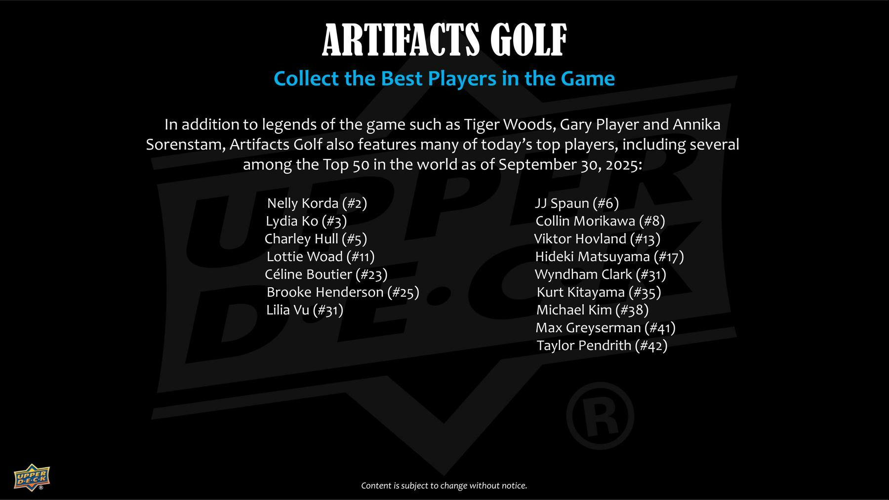 2026 Upper Deck Artifacts Golf Hobby Box | Columbia Sports Cards | Columbia Hobby - Sports Card Boxes - Toploaders - Card Savers.