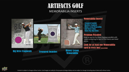 2026 Upper Deck Artifacts Golf Hobby Box | Columbia Sports Cards | Columbia Hobby - Sports Card Boxes - Toploaders - Card Savers.