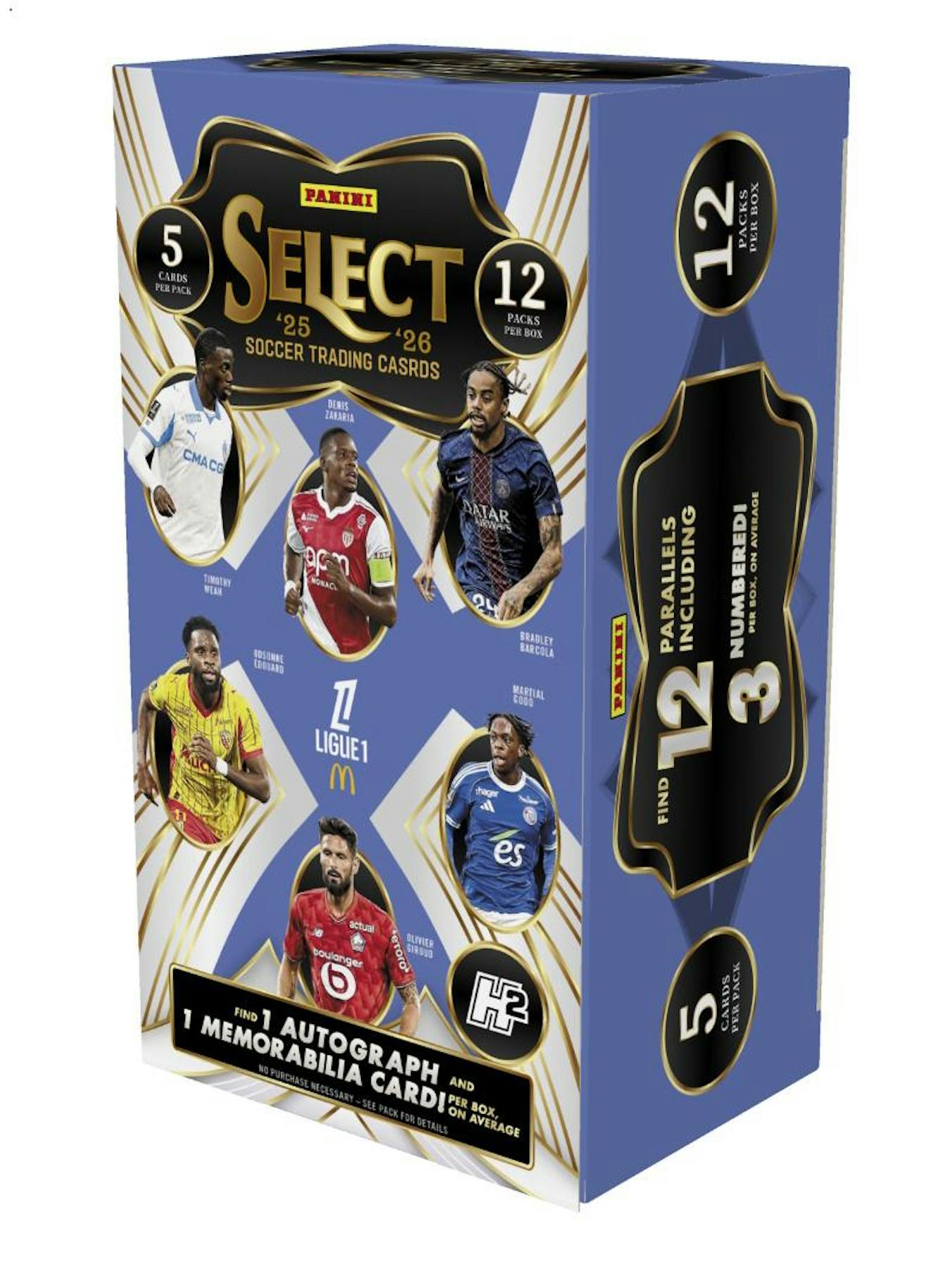 2025/26 Panini Select Ligue 1 Soccer H2 Box
Select Ligue 1 Stained Glass insert card
Panini Select Field Level soccer card