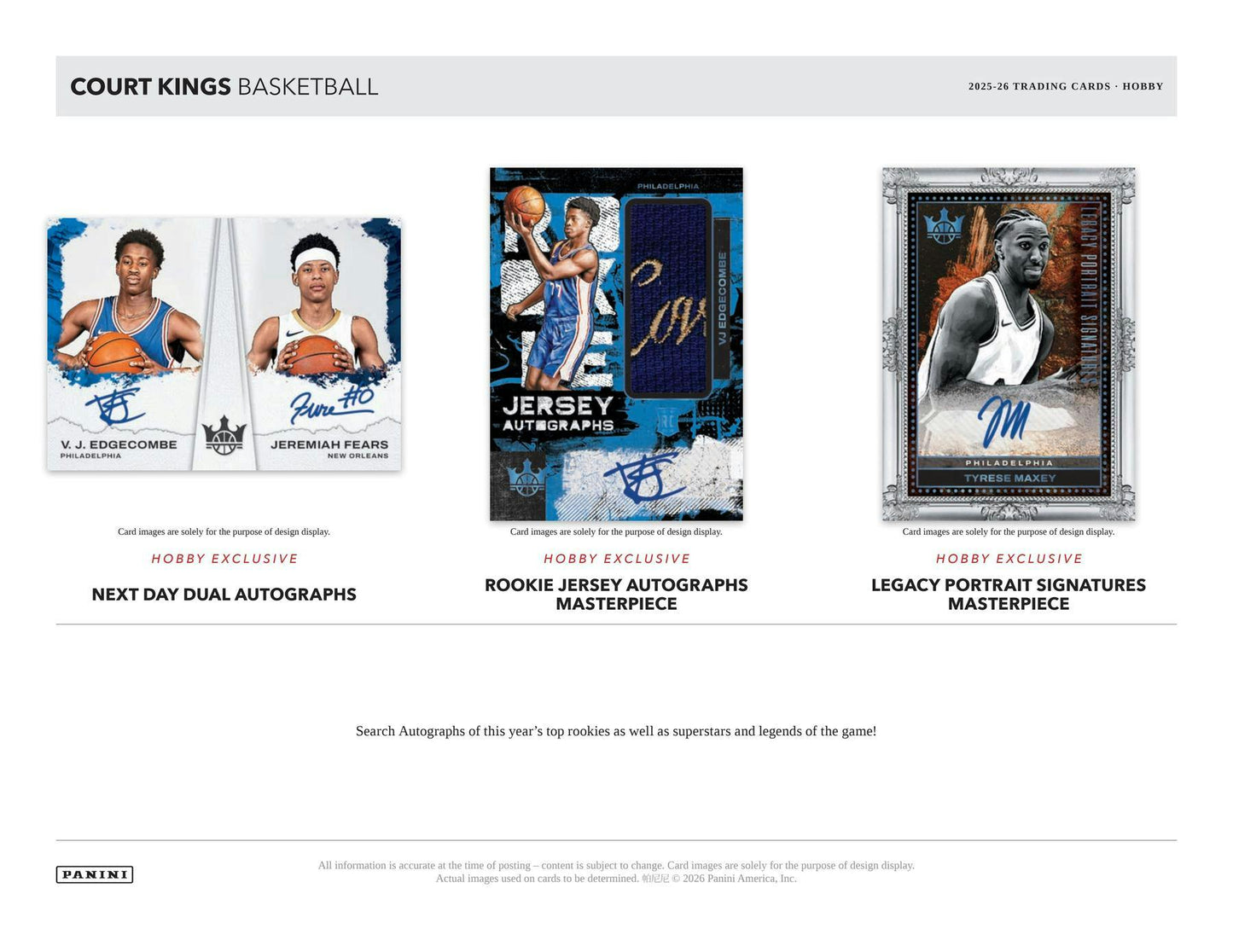 2025/26 Panini Court Kings Basketball Hobby Box | Columbia Sports Cards | Columbia Hobby - Sports Card Boxes - Toploaders - Card Savers.