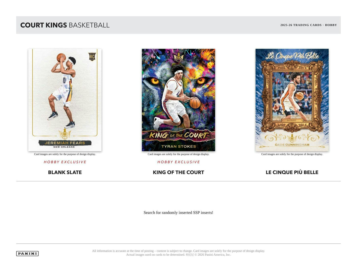 2025/26 Panini Court Kings Basketball Hobby Box | Columbia Sports Cards | Columbia Hobby - Sports Card Boxes - Toploaders - Card Savers.