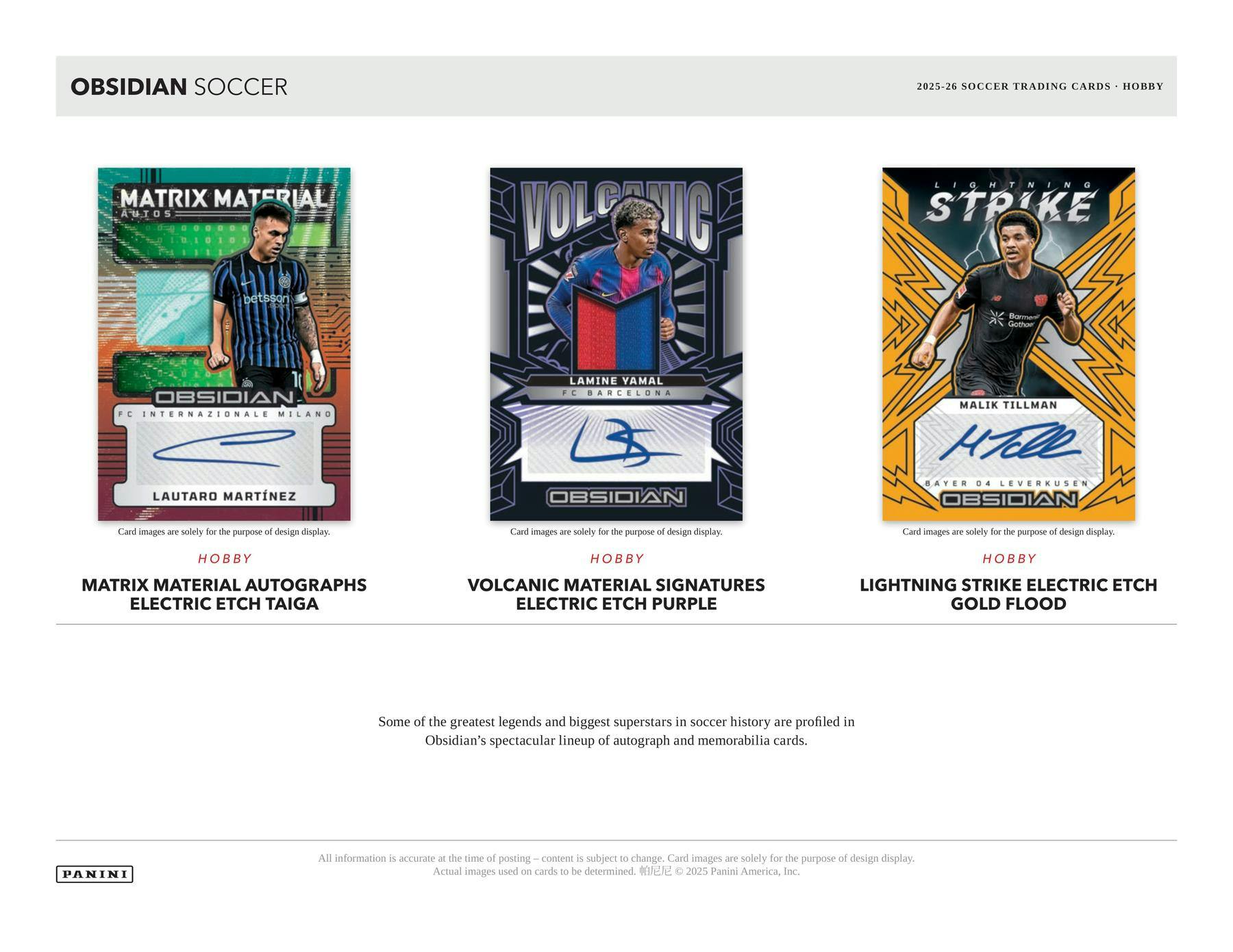 2025/26 Panini Obsidian Soccer Hobby Box | Columbia Sports Cards | Columbia Hobby - Sports Card Boxes - Toploaders - Card Savers.