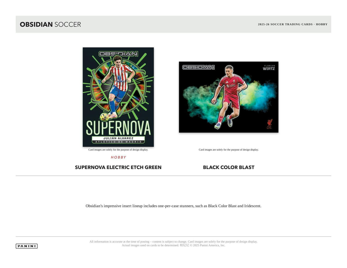 2025/26 Panini Obsidian Soccer Hobby Box | Columbia Sports Cards | Columbia Hobby - Sports Card Boxes - Toploaders - Card Savers.