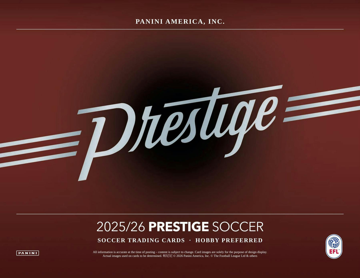 2025/26 Panini Prestige EFL Soccer Hobby Preferred Box | Columbia Sports Cards | Columbia Hobby - Sports Card Boxes - Toploaders - Card Savers.