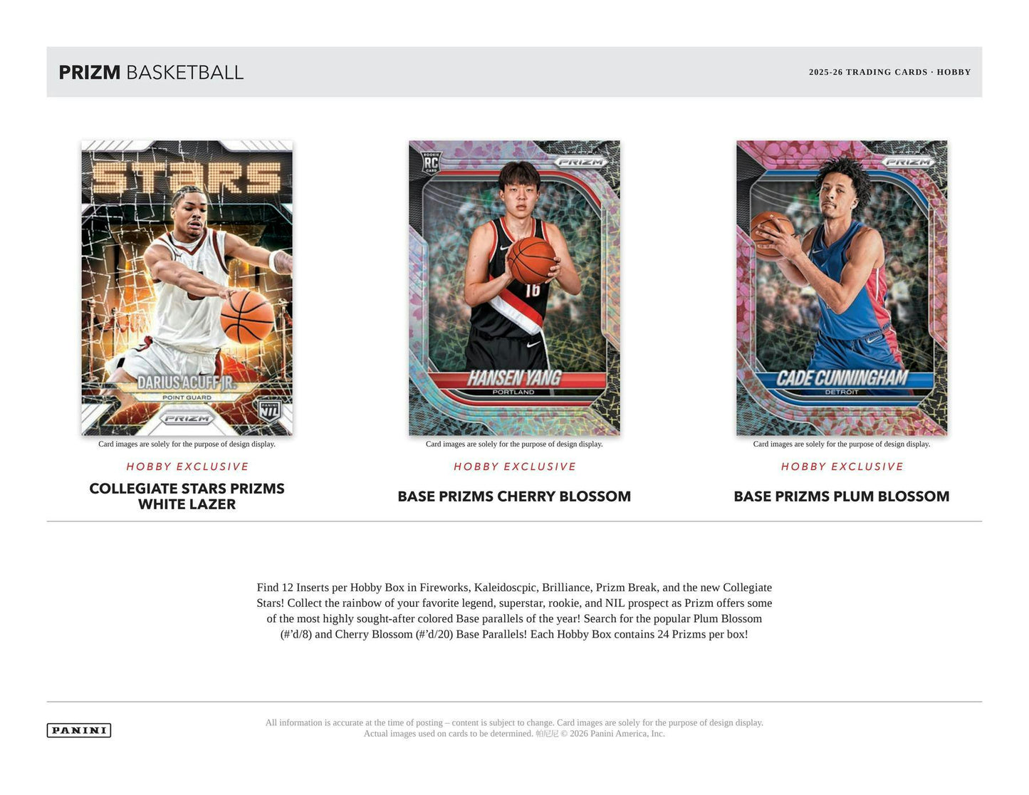 2025/26 Panini Prizm Basketball Hobby Box | Columbia Sports Cards | Columbia Hobby - Sports Card Boxes - Toploaders - Card Savers.